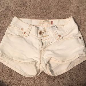 White jean shorts